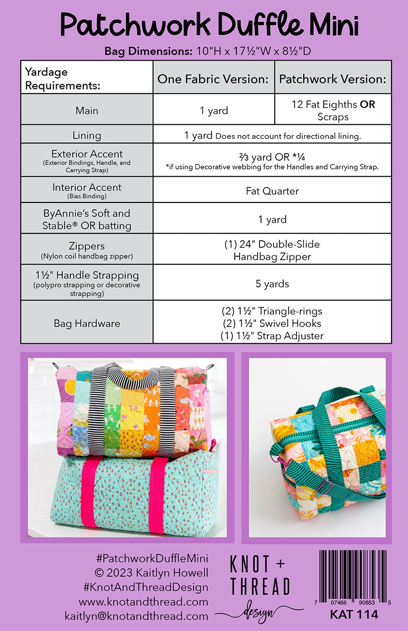 Patchwork Duffle Mini Pattern