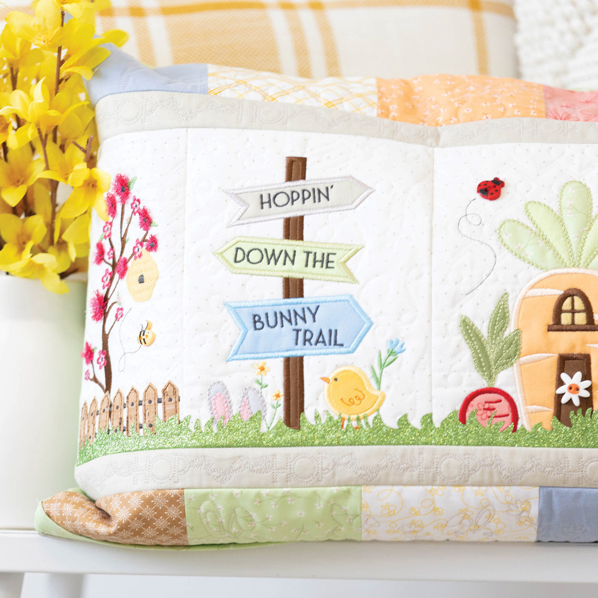 Hoppin' Down The Bunny Trail Bench Pillow Pattern