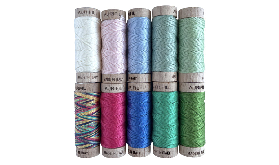 Hand Stitching with The Last Homely House by Kate Jackson — Aurifil Floss Thread Set, 10 Skeins