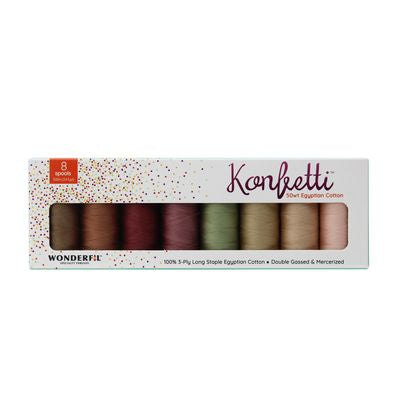 Wonderfil Konfetti 50wt cotton 8-spool thread pack, Vintage Veranda collection