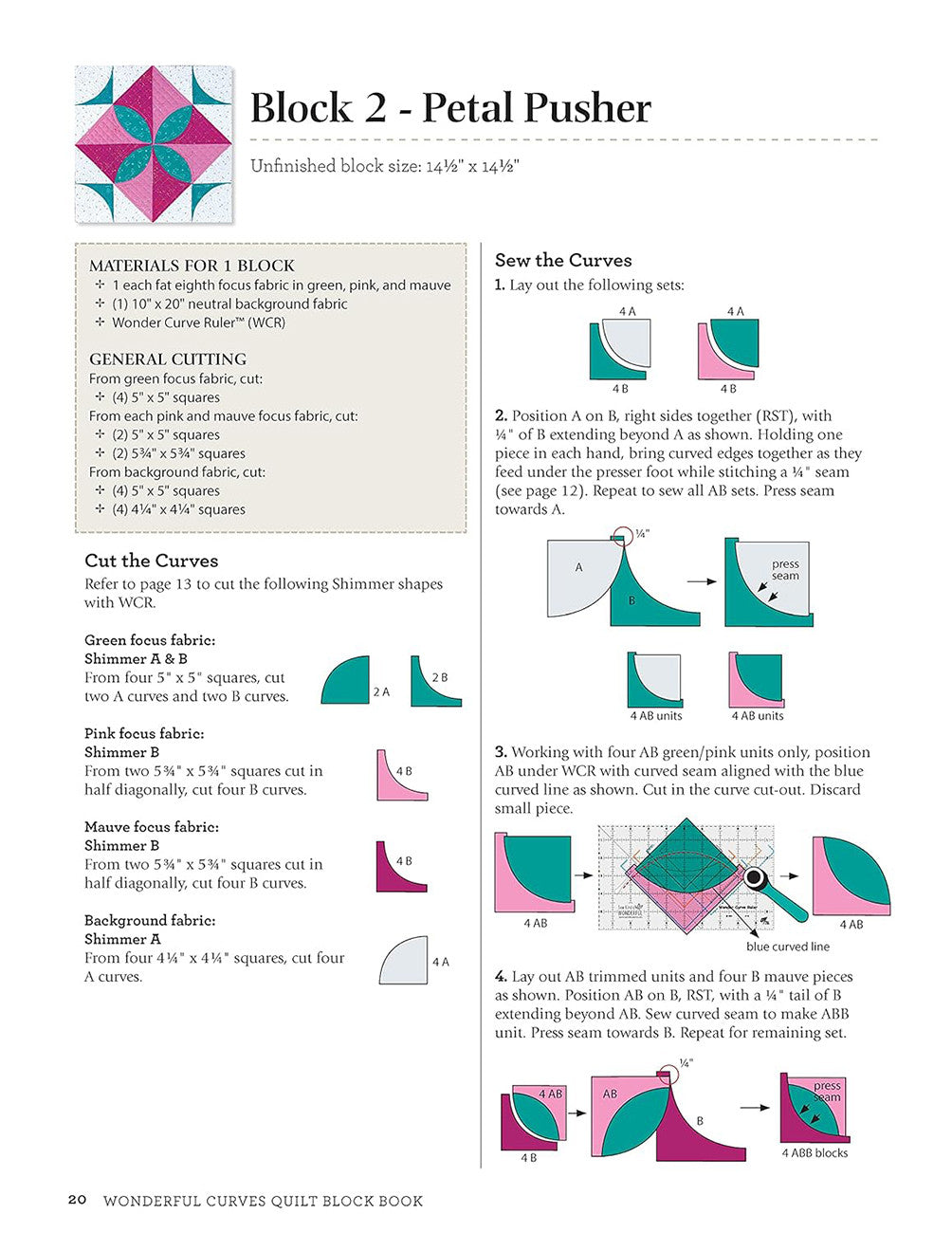 Wonderful Curves Sampler Quilt Block Book