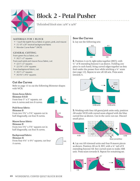 Wonderful Curves Sampler Quilt Block Book