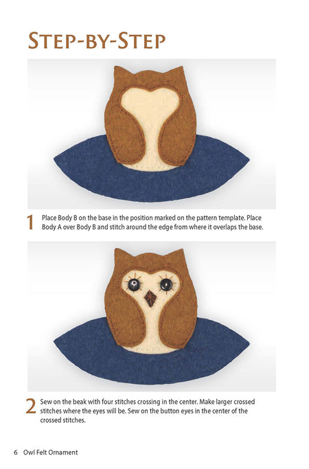 Owl Felt Ornament Pattern Pack
