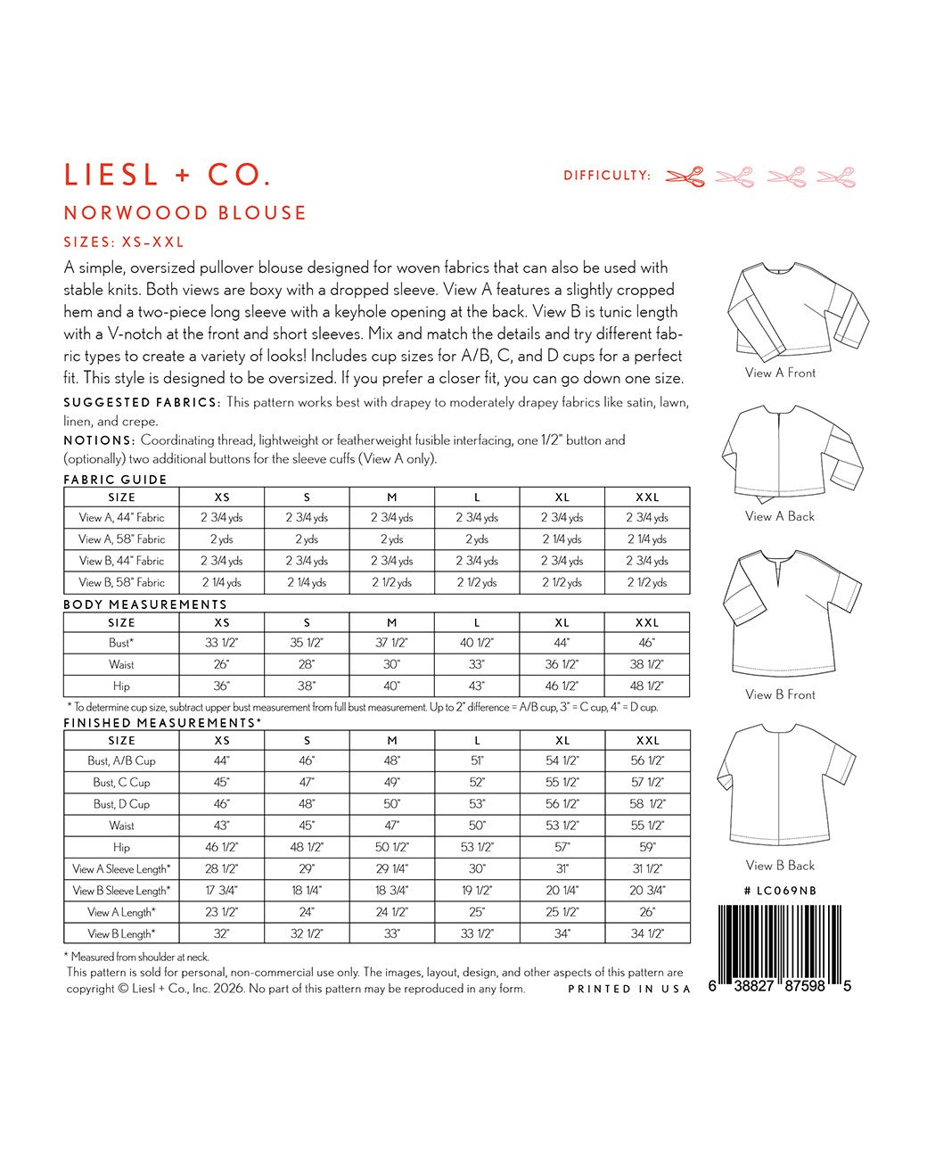 Norwood Blouse Pattern