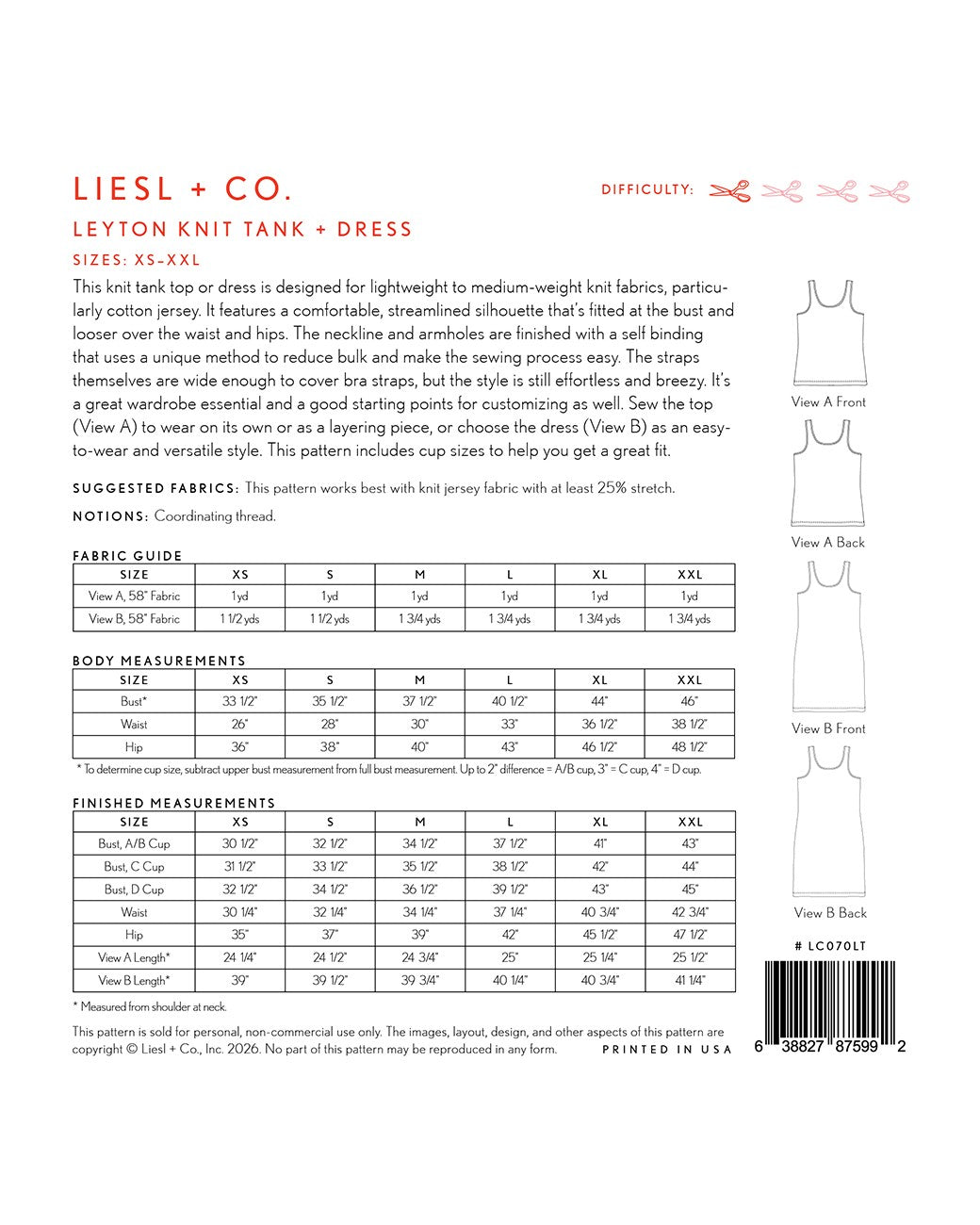 Leyton Knit Tank + Dress Pattern