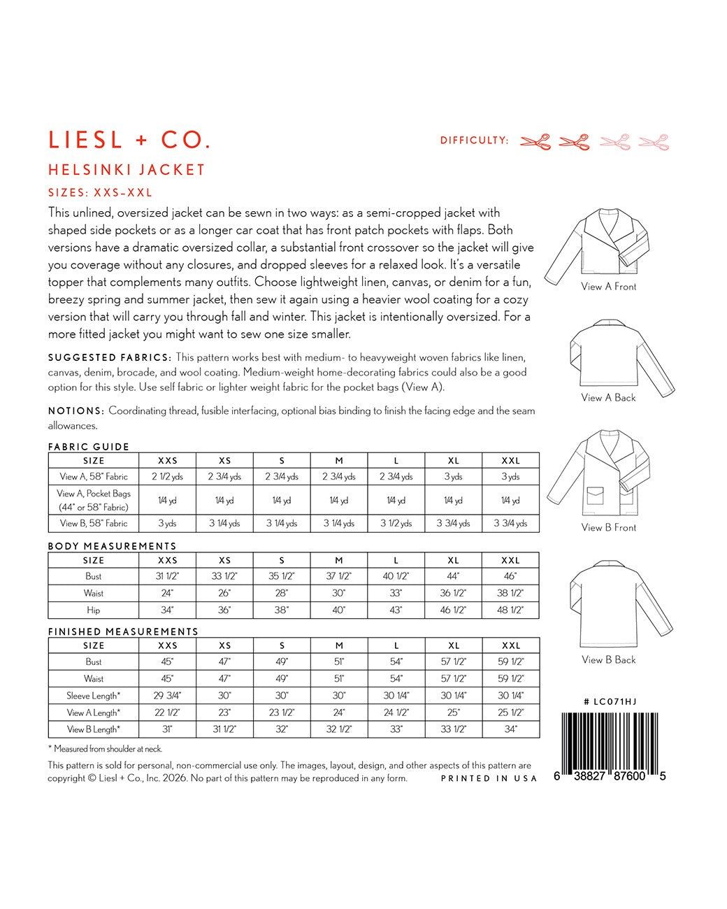 Helsinki Jacket Pattern
