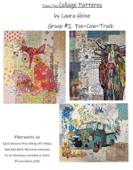 Teeny Tiny Collage Pattern Group 2 Fox Cow Truck