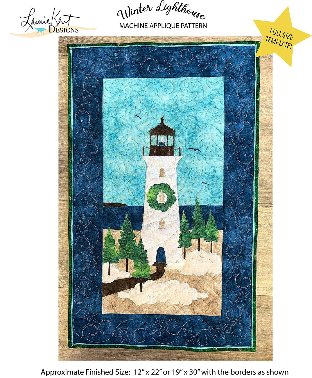 Winter Lighthouse Machine Applique Pattern