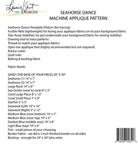 Seahorse Dance Applique Pattern