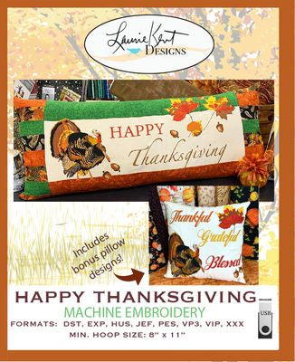 Happy Thanksgiving  Bench Pillow USB Version