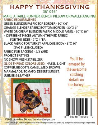 Happy Thanksgiving  Bench Pillow USB Version