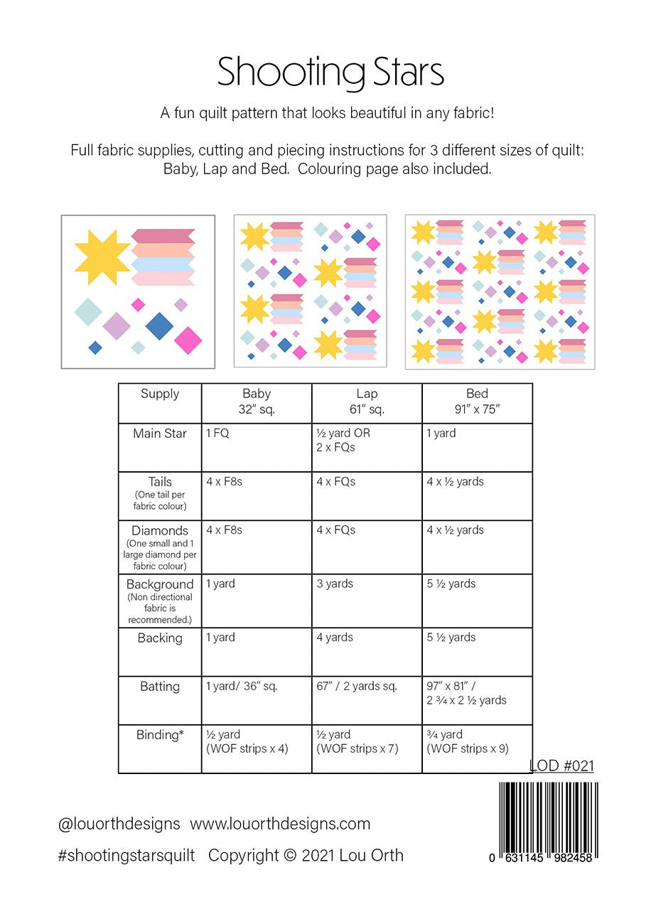Shooting Stars quilt pattern