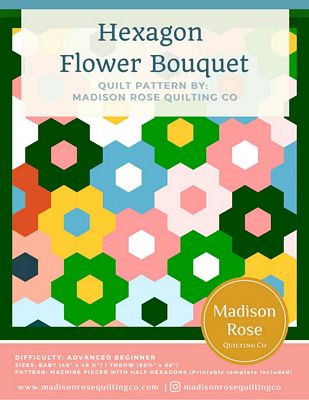 Hexagon Flower Bouquét Flower Quilt Pattern