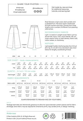 Rose Pants Pattern