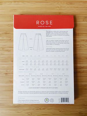 Rose Pants Pattern