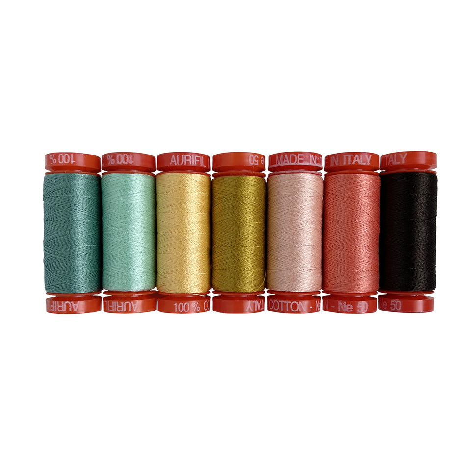 Sunset Ridge by Minki Kim — Aurifil 50wt Thread Set, 7 Spools