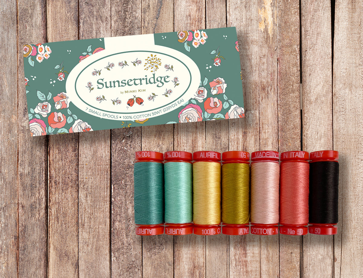 Sunset Ridge by Minki Kim — Aurifil 50wt Thread Set, 7 Spools