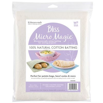Bliss MicroMagic Batting 100% Cotton 20in x 36in