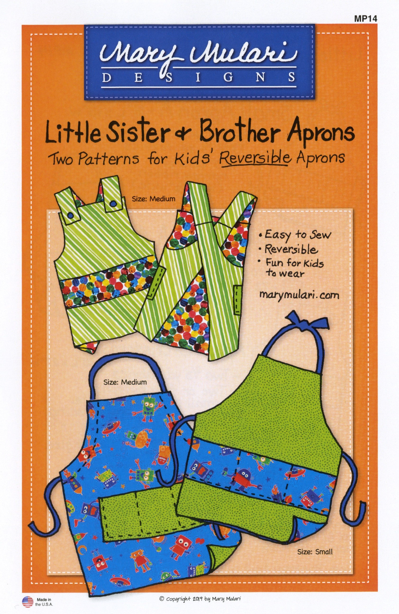 Little Sister and Brother Aprons Pattern