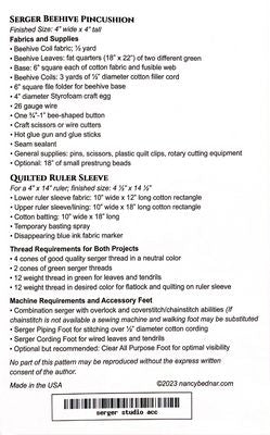 Serger Studio Accessories Pattern