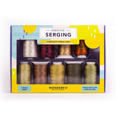 Wonderfil Creative Serging novelty thread pack, Earth colorway, 9 spools