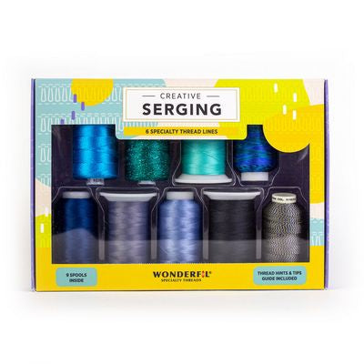 Wonderfil Creative Serging novelty thread pack, Marina colorway, 9 spools