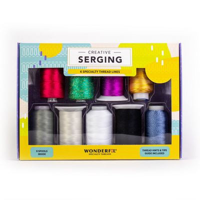 Wonderfil Creative Serging novelty thread pack, Modern colorway, 9 spools