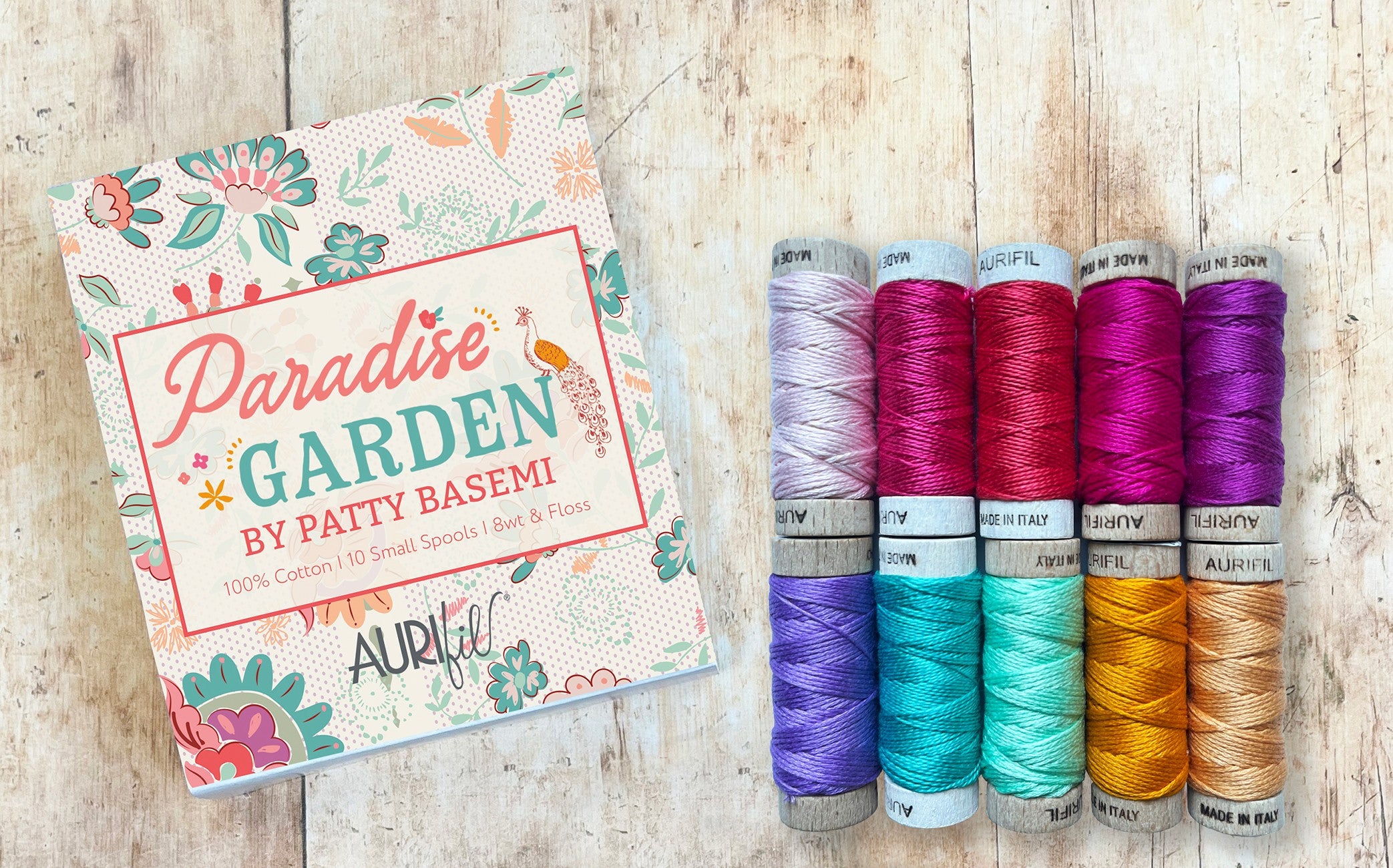 Paradise Garden by Patty Basemi — Aurifil Thread Set, 10 Spools