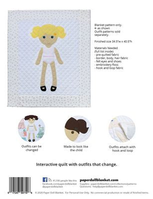 Paper Doll Blanket Pattern - Girl
