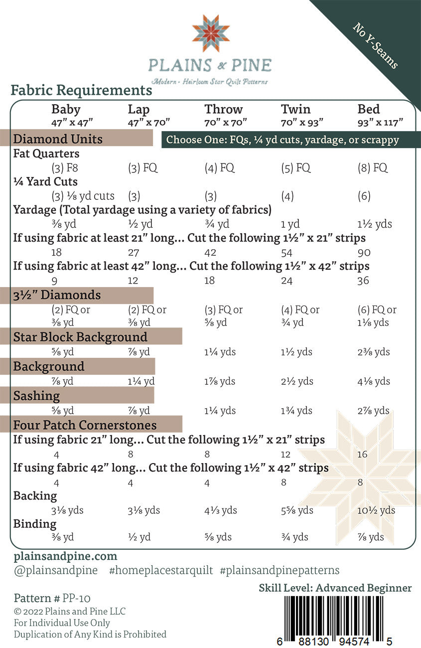 Homeplace Star Quilt Pattern