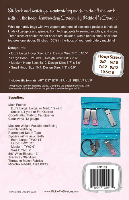 Double Zip Gadget Cases In the Hoop Machine