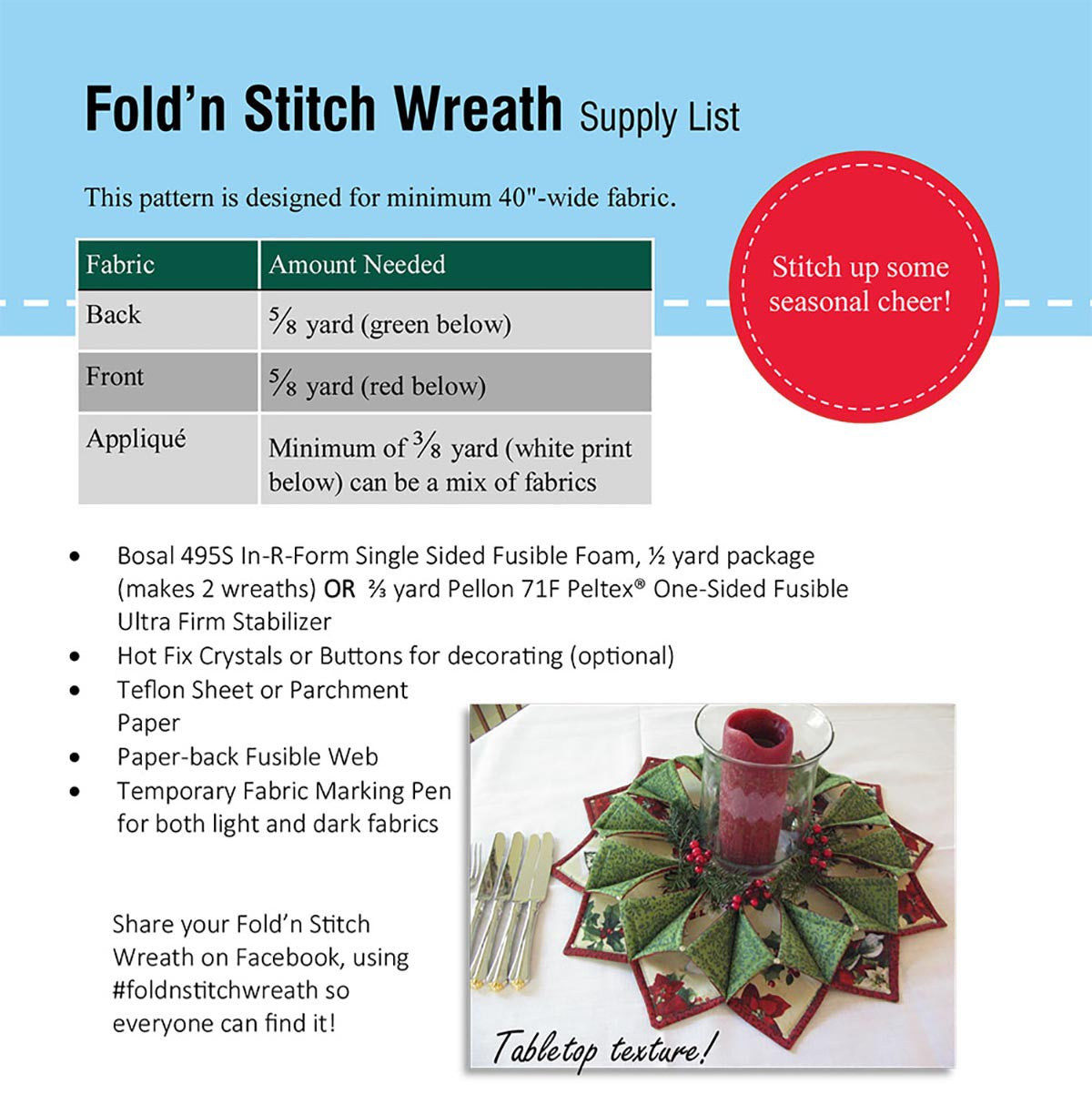 Fold-n-Stitch Wreath