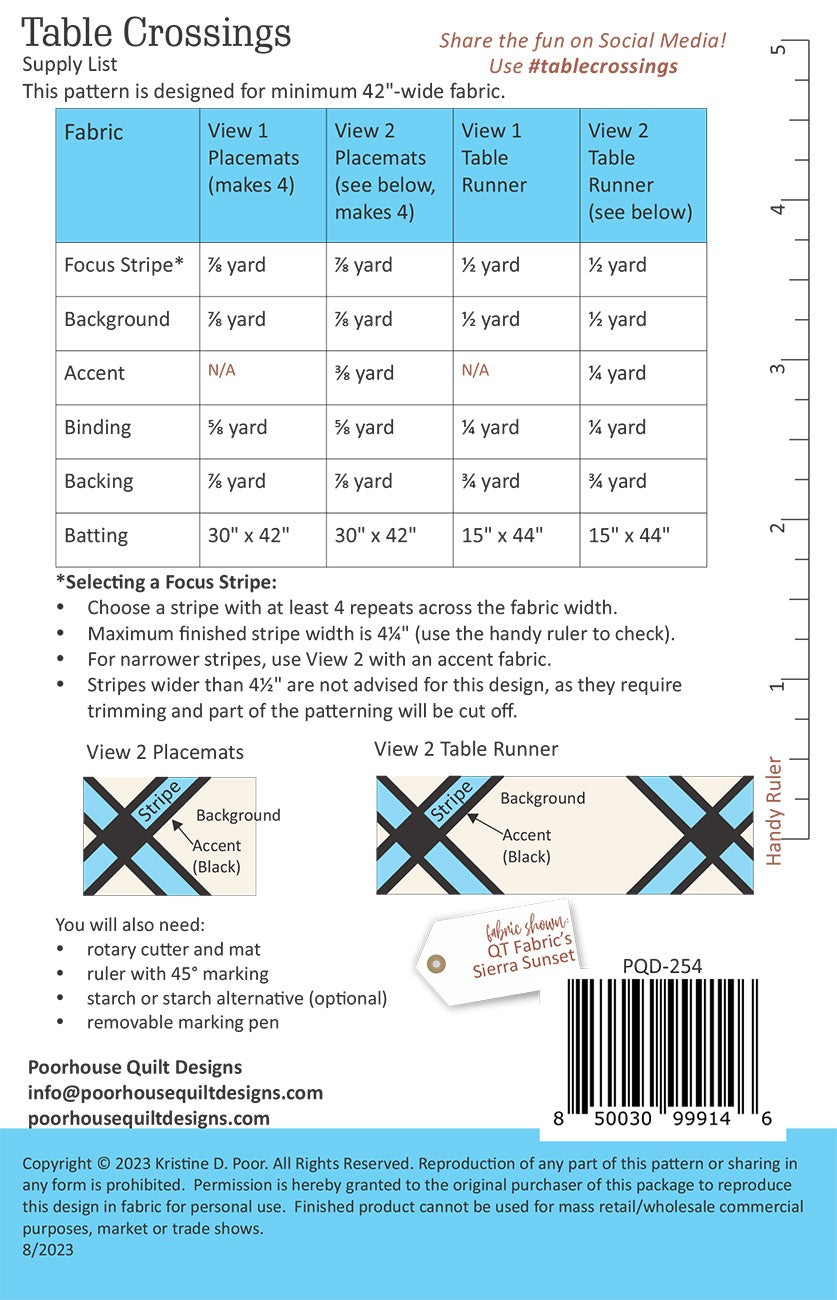 Table Crossings Pattern