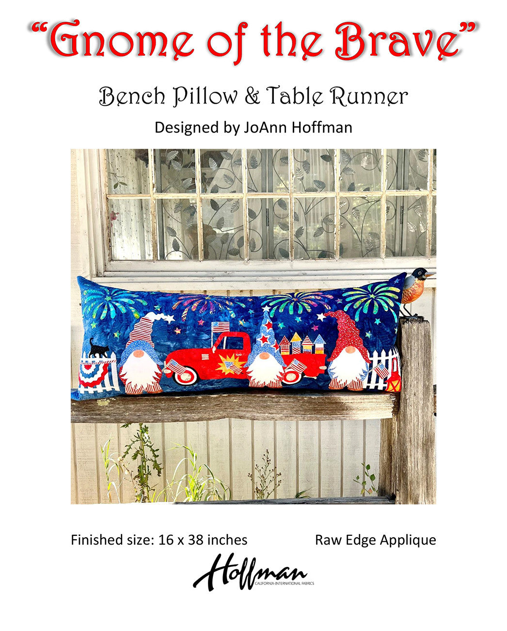 Gnome of the Brave bench pillow pattern