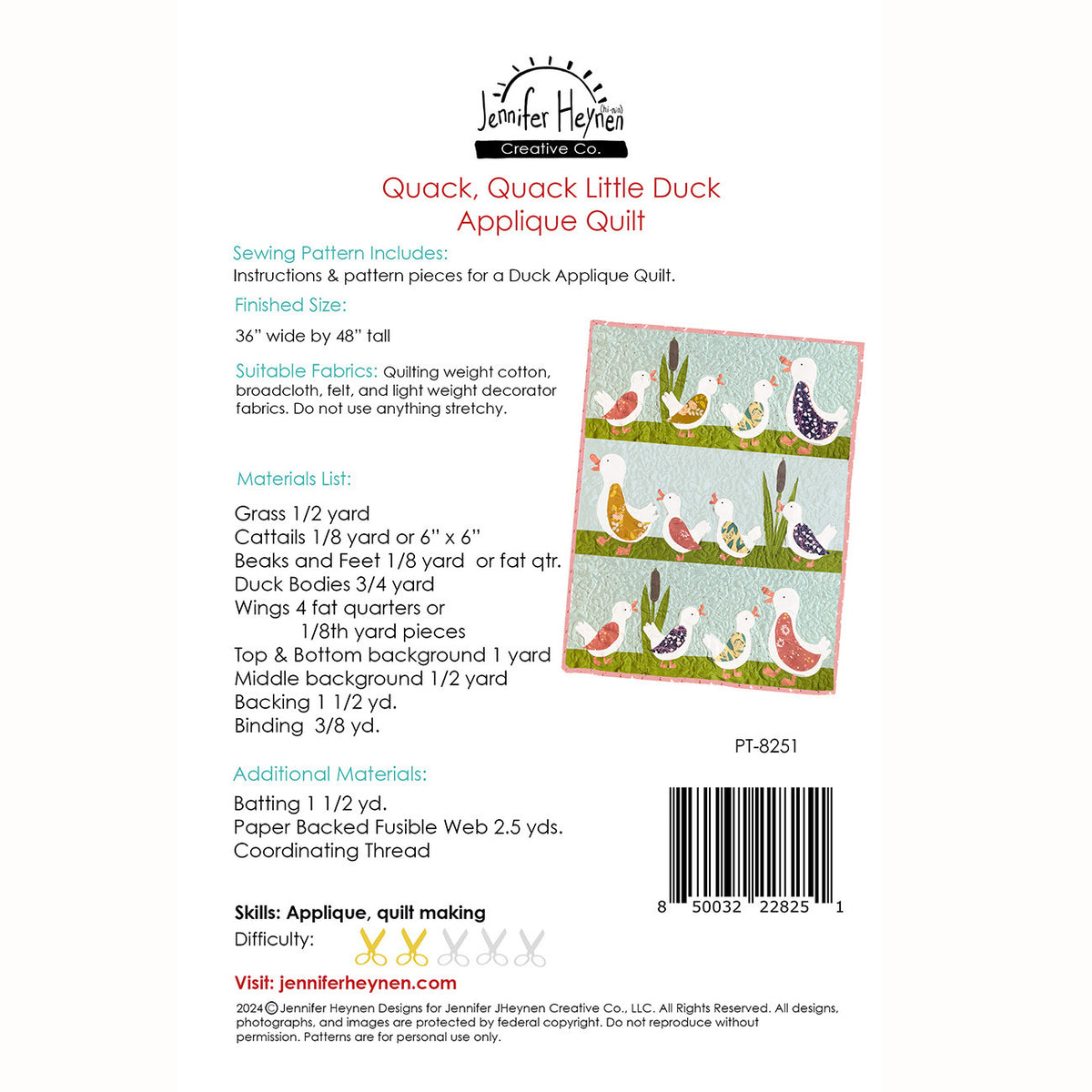Quack, Quack, Little Duck Applique Quilt Pattern