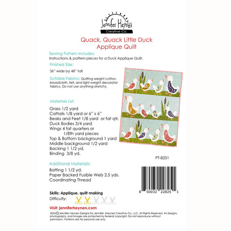 Quack, Quack, Little Duck Applique Quilt Pattern