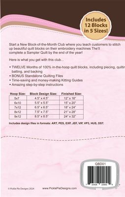 The Hoop Block of the Month Club Series 1