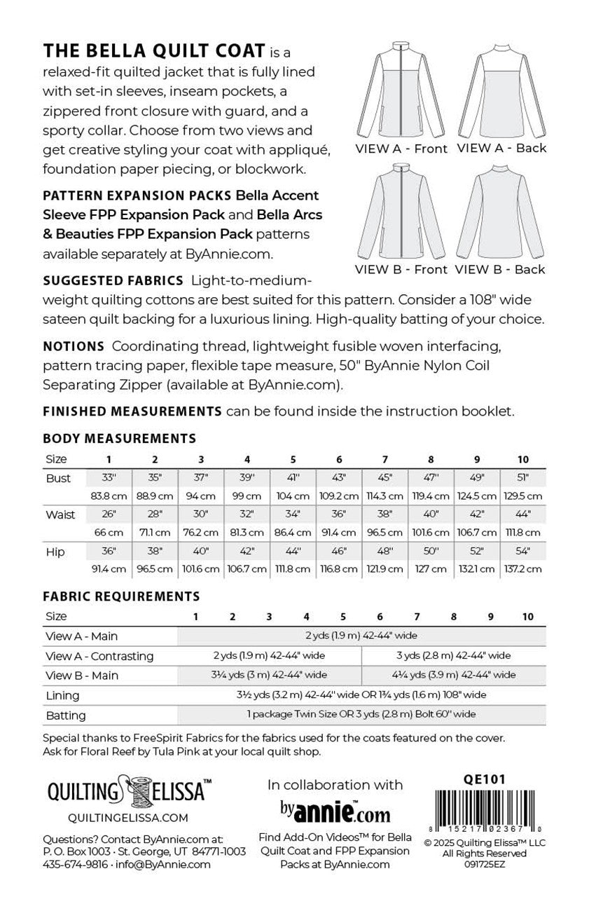 Bella Quilt Coat Pattern