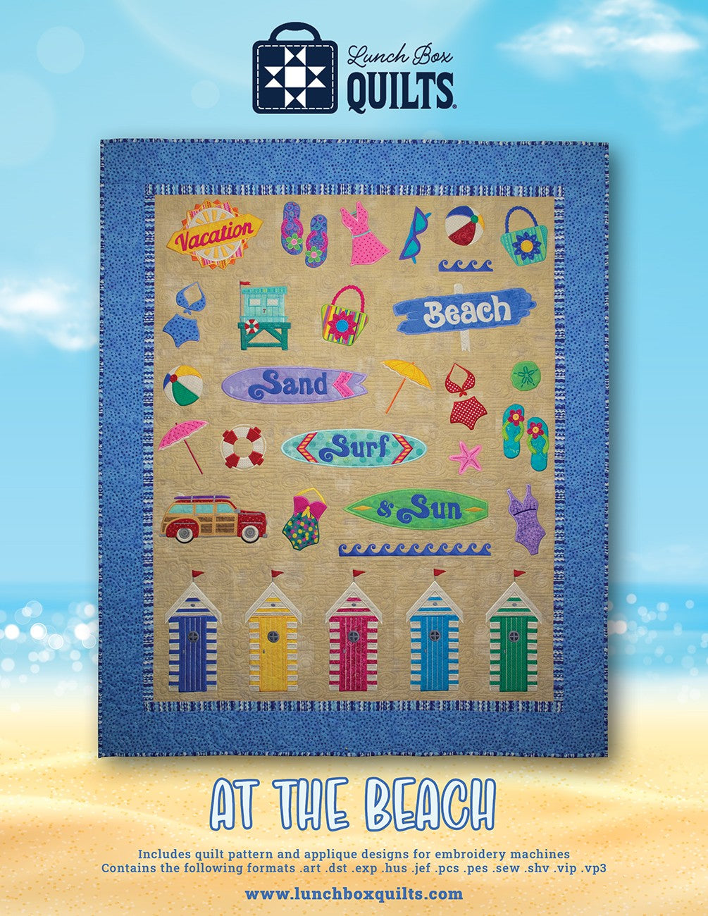 At the Beach Applique Machine Embroidery Pattern