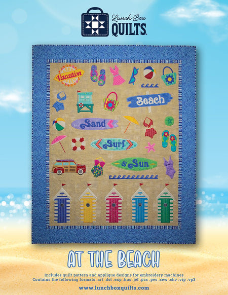 At the Beach Applique Machine Embroidery Pattern