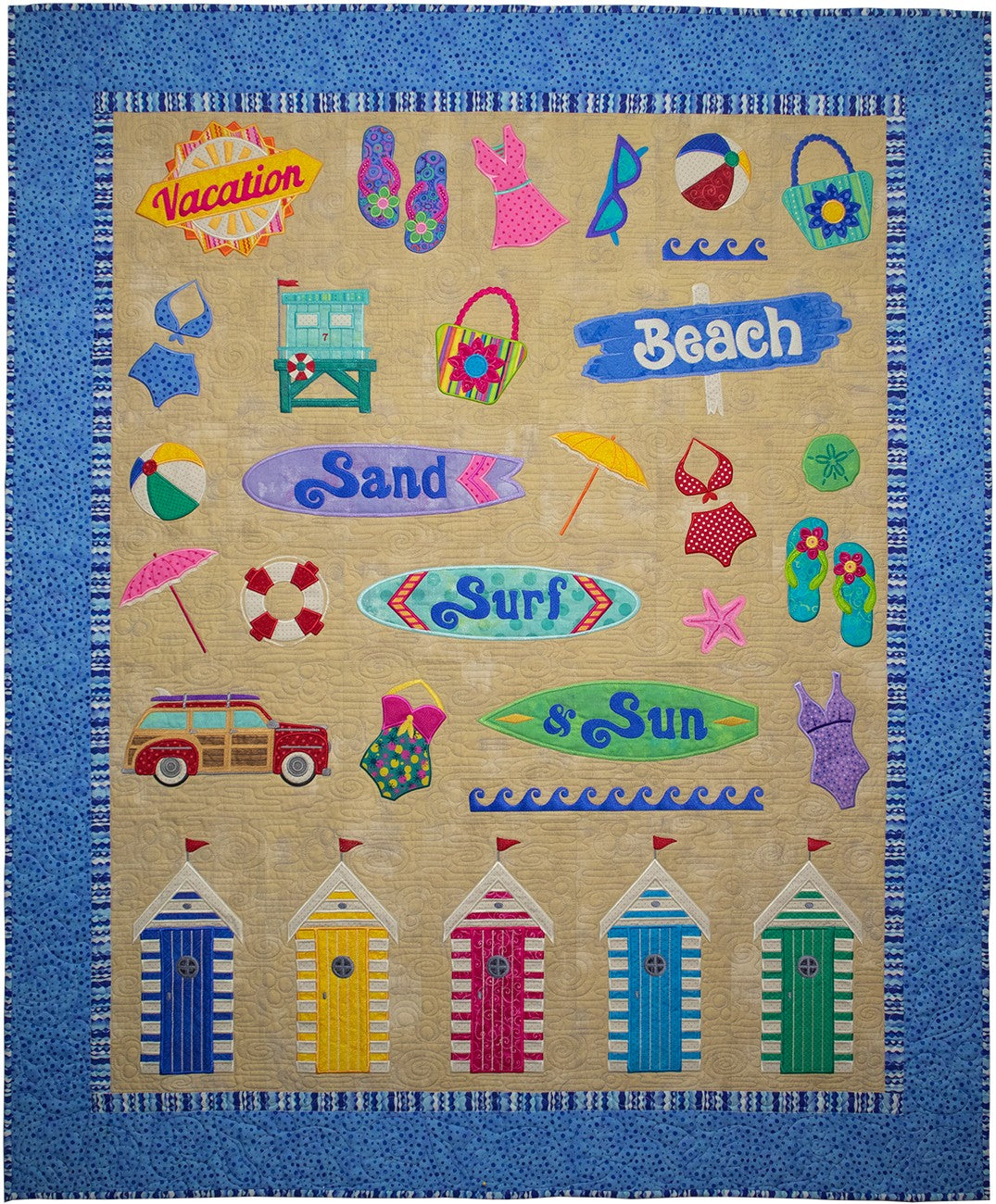 At the Beach Applique Machine Embroidery Pattern
