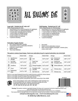 All Hallow's Eve Applique Machine Embroidery Quilt