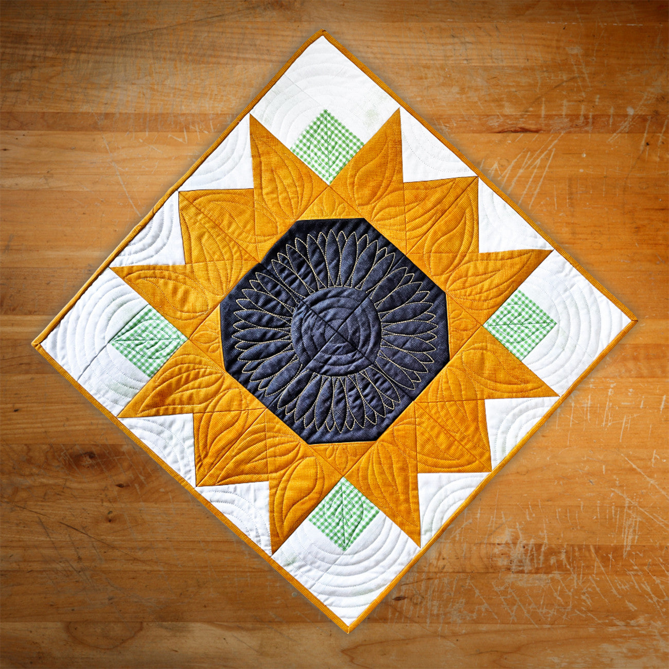 Sunflower Quilt In the Hoop Machine Embroidery
