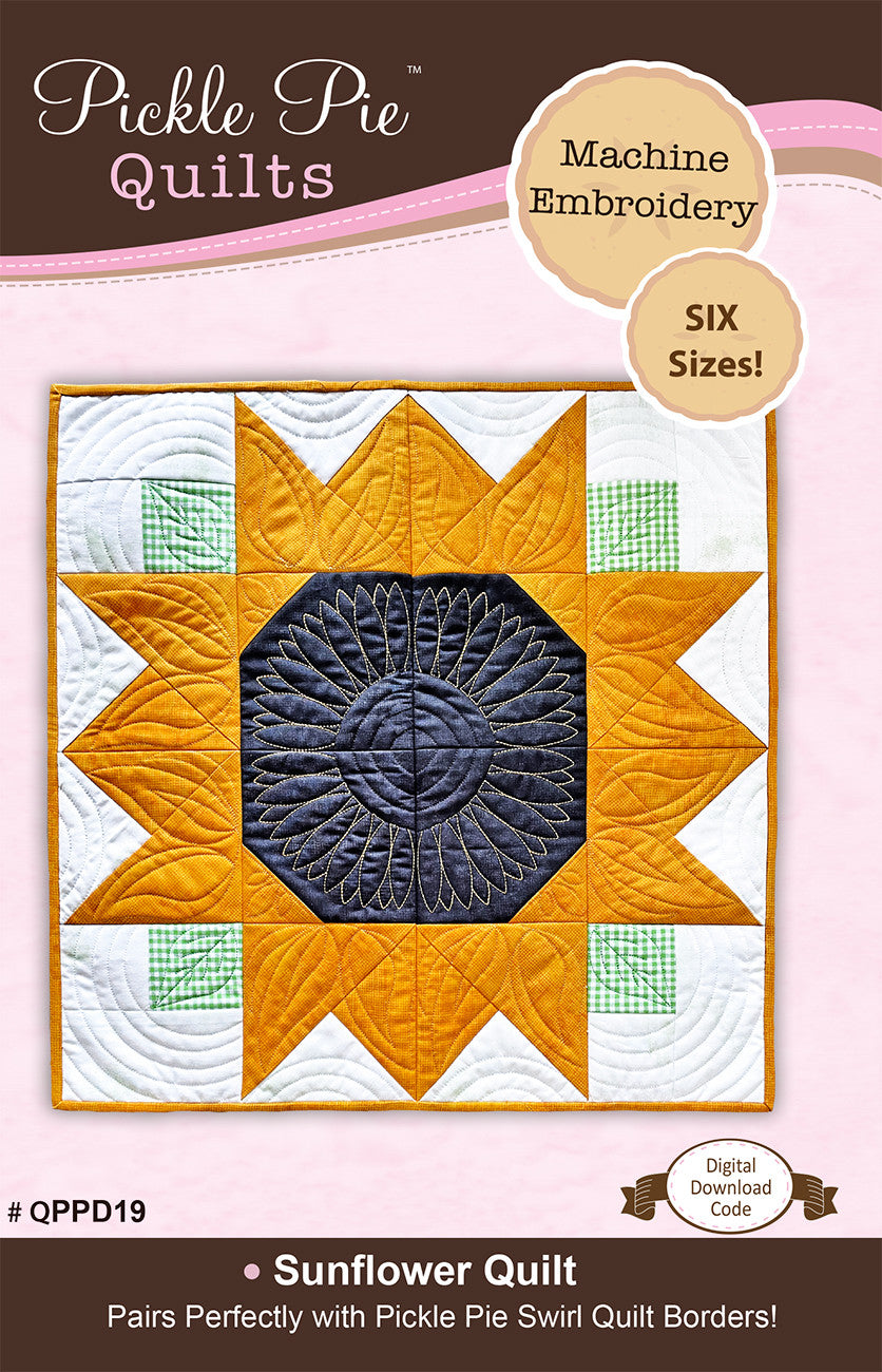 Sunflower Quilt In the Hoop Machine Embroidery