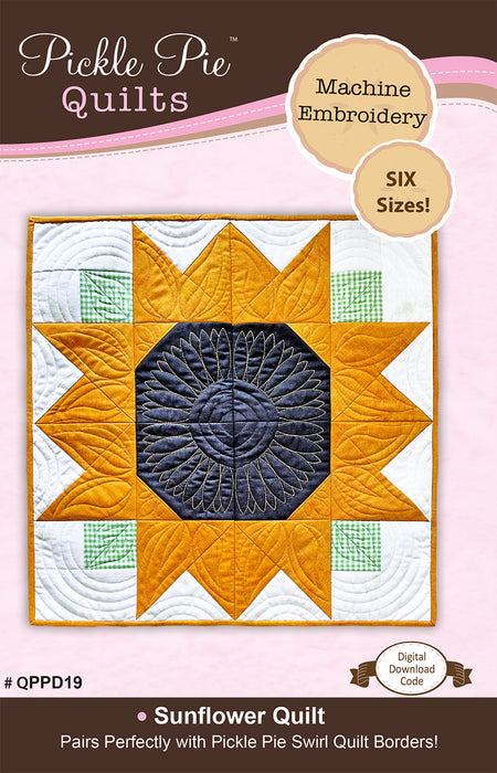 Sunflower Quilt In the Hoop Machine Embroidery