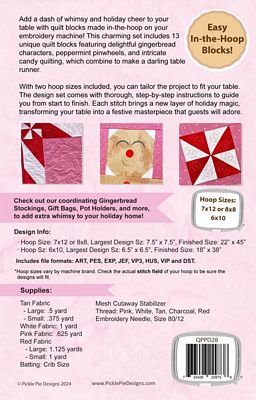 Gingerbread Table Runner Quilt Machine Embroidery
