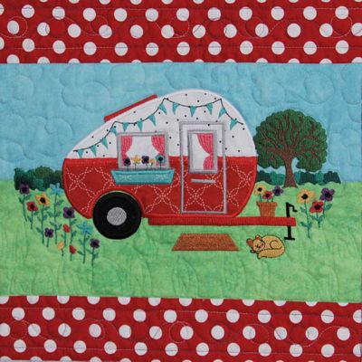 Retro Campers Machine Embroidery Quilt Pattern