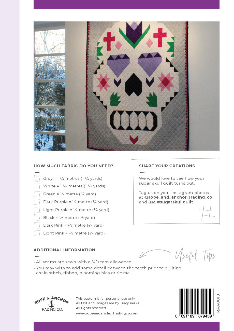 Sugar Skull Quilt Pattern