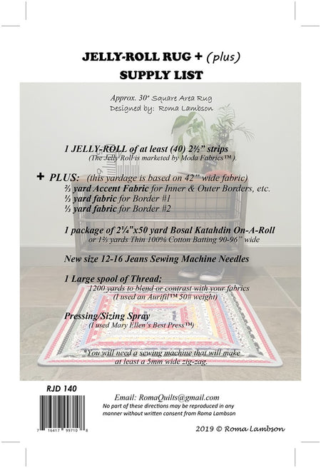 Jelly Roll Rug Plus Pattern