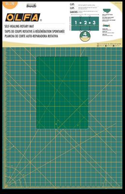 Olfa Continuous Grid Rotary Mat Set 35in x 70in Green